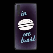 Coque  Huawei P20 Pro PREMIUM In Burger We trust Bleu ZG