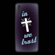 Coque  Huawei P20 Pro PREMIUM In Christ We trust Bleu ZG