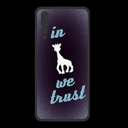Coque  Huawei P20 Pro PREMIUM In Girafe We trust Bleu ZG