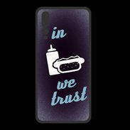 Coque  Huawei P20 Pro PREMIUM In Junk We trust Bleu ZG