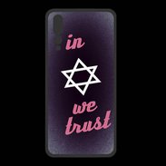 Coque  Huawei P20 Pro PREMIUM In Judaïsme We trust Rouge ZG 
