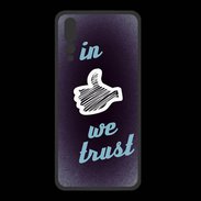 Coque  Huawei P20 Pro PREMIUM In Like We trust Bleu ZG