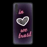 Coque  Huawei P20 Pro PREMIUM In Love We trust Rouge ZG