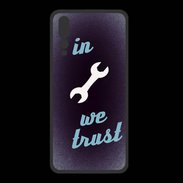 Coque  Huawei P20 Pro PREMIUM In Mecanic We trust Bleu ZG