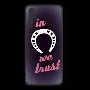 Coque  Huawei P20 Pro PREMIUM In Luck We trust Rouge ZG