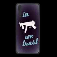 Coque  Huawei P20 Pro PREMIUM In Uzi We trust Bleu ZG