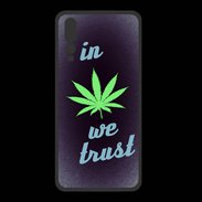 Coque  Huawei P20 Pro PREMIUM In Weed We trust Vert ZG