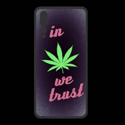 Coque  Huawei P20 Pro PREMIUM In Weed We trust Rouge ZG
