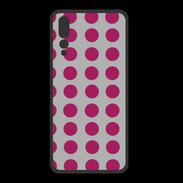 Coque  Huawei P20 Pro PREMIUM pois gris & framboise