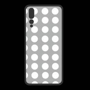Coque  Huawei P20 Pro PREMIUM pois gris & blanc