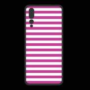Coque  Huawei P20 Pro PREMIUM rayures blanches et roses