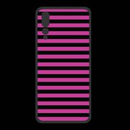 Coque  Huawei P20 Pro PREMIUM rayures noires et roses