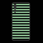 Coque  Huawei P20 Pro PREMIUM rayures vert d'eau et noires