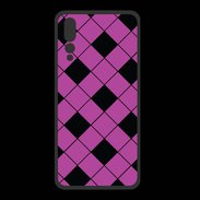Coque  Huawei P20 Pro PREMIUM losange noir & rose