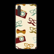 Coque  Huawei P20 PREMIUM Moustache lunette et chapeau