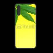 Coque  Huawei P20 PREMIUM Feuille de cannabis sur fond jaune 2