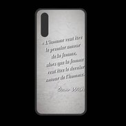 Coque  Huawei P20 PREMIUM Homme veut Gris Citation Oscar Wilde