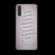 Coque  Huawei P20 PREMIUM Sincérité fatale Rose Citation Oscar Wilde