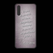 Coque  Huawei P20 PREMIUM Sincérité fatale Violet Citation Oscar Wilde
