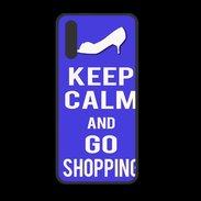 Coque  Huawei P20 PREMIUM Keep Calm Go Shopping Bleu