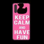 Coque  Huawei P20 PREMIUM Keep Calm Have fun Rose