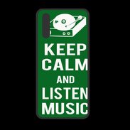Coque  Huawei P20 PREMIUM Keep Calm Listen music Vert