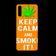 Coque  Huawei P20 PREMIUM Keep Calm Smoke it Orange